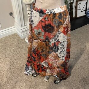 Johnny Was Multicolor Asymmetrical Skirt